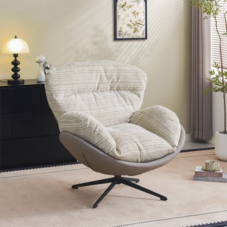 Купить Кресло BLISS серый, экокожа, шенилл по низкой цене