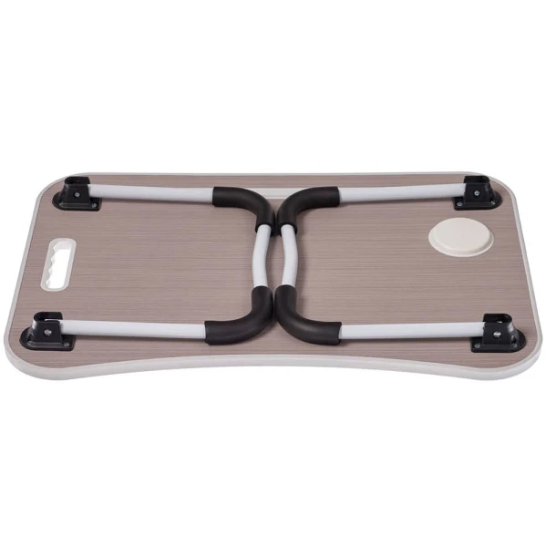 Купить Стол складной с подстаканником «ЛАЙТ», 59,5x39,5x26,4см, мдф, металл, св. дерево, белый по низкой цене