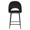 Купить Стул полубарный Leo чёрный с жаккардом, с поворотным механизмом по выгодной цене для кафе, ресторанов и кухни