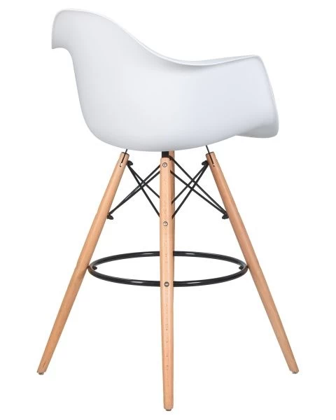 Стул барный DAW BAR (ножки светлый бук, цвет белый) для кафе, ресторанов и кухни