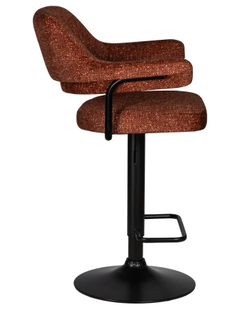 Купить Стул барный DOBRIN CHARLY BLACK, терракотовый твид (LEO56) по выгодной цене для кафе, ресторанов и кухни