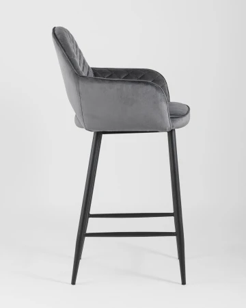 Купить Стул полубарный Венера диамант велюр серый по выгодной цене для кафе, ресторанов и кухни