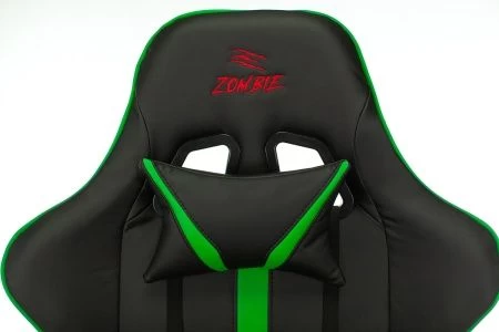 Кресла для геймеров - Кресло игровое Zombie A4 черный/зеленый искусственная кожа с подголов. крестовина пластик