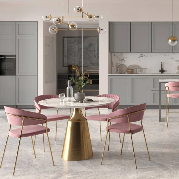 Купить Стул Turin терракотовый с золотыми ножками по низкой цене