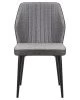 Купить Стул обеденный DOBRIN KEVIN (черные матовые ножки, Сиденье серая ткань FC-09, Спинка антрацит кожзам RU-08) в интернет-магазине КупиКресла.ру