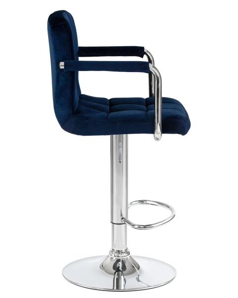 Купить Набор 2 шт Стул барный DOBRIN KRUGER ARM, синий велюр (MJ9-117) по низкой цене