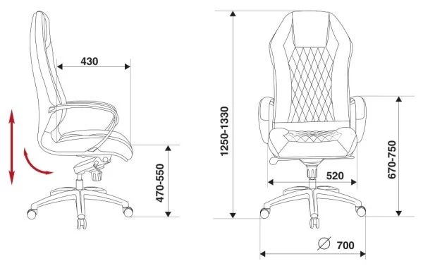 Кресло руководителя Бюрократ _Aura коричневый кожа крестовина алюминий | Купить в КупиКресла.ру