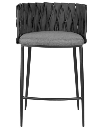Купить Набор 4 шт Стул полубарный DOBRIN AMELIA COUNTER, серая ткань (F-48), темно-серый винтажный PU (MF-12) в интернет-магазине КупиКресла.ру