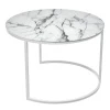 Купить Набор кофейных столиков Tango белый мрамор с белыми ножками по низкой цене