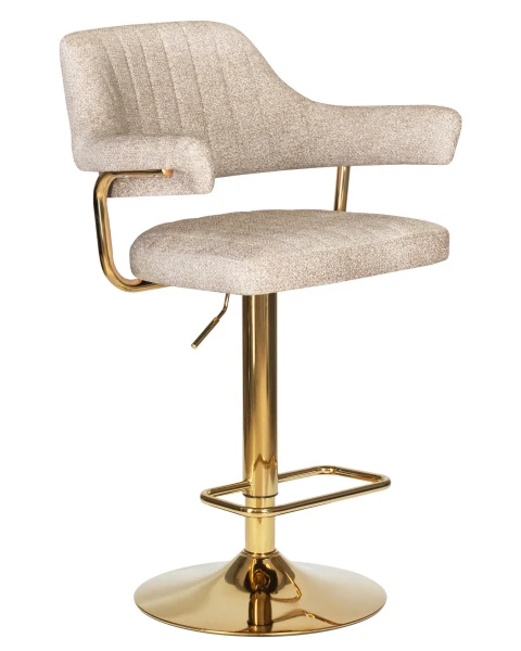 Стул барный DOBRIN CHARLY GOLD, бежевый твид (LEO26) для кафе, ресторанов и кухни
