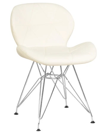 Купить Набор 2 шт Стул обеденный DOBRIN BUTTERFLY CHROME, ножки хром, цвет кремовый в интернет-магазине КупиКресла.ру