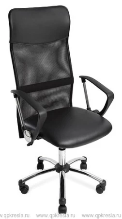 Кресло руководителя HT-FDS-3112 (Экокожа/ Ткань TW Черный)