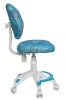 Детские компьютерные кресла - Кресло детское Бюрократ KD-W6-F голубой аквариум крестовина пластик подст.для ног пластик белый