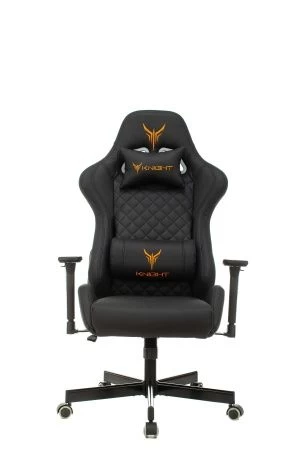 Кресла для геймеров - Кресло игровое Knight ARMOR черный ромбик эко.кожа с подголов. крестов. металл