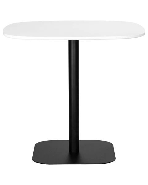 Купить Стол обеденный DOBRIN OTIS, белая столешница, черное основание по низкой цене