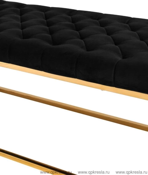 Банкетка-скамейка ИНСИГНИЯ золото велюр черный