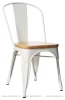 Стул Tolix (Толикс) с деревянным сидением, Белый глянец