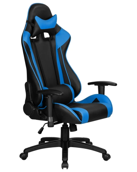 Кресло игровое DOBRIN BRIAN, черно-синяя экокожа | Купить в КупиКресла.ру
