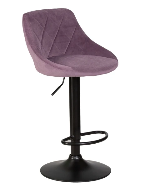 Купить Набор 2 шт Стул барный DOBRIN LOGAN BLACK, пудрово-сиреневый велюр (MJ9-52) по низкой цене