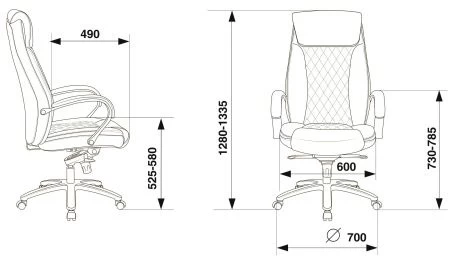 Кресла руководителя - Кресло руководителя Бюрократ T-9924SL черный кожа крестовина металл хром