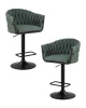 Набор 2 шт Стул барный DOBRIN LEON, зеленая ткань (LAR 275-23)