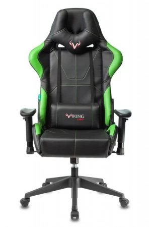 Кресла для геймеров - Кресло игровое Zombie VIKING 5 AERO черный/салатовый искусственная кожа с подголов. крестовина пластик