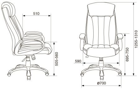 Кресло руководителя Бюрократ T-9922N черный эко.кожа крестов. пластик