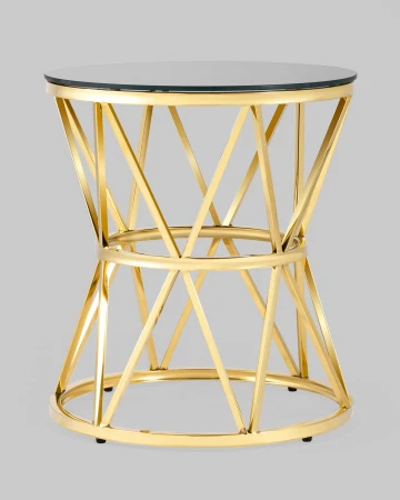 Купить Журнальный стол 50*50 ВИВА золото стекло черное по низкой цене