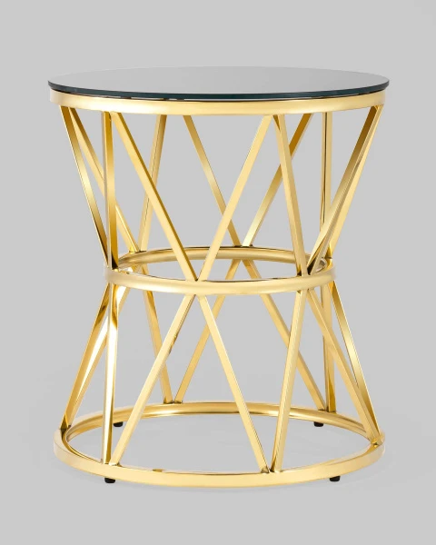 Купить Журнальный стол 50*50 ВИВА золото стекло черное по низкой цене