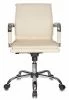 Кресла руководителя - Кресло руководителя Бюрократ Ch-993-Low слоновая кость эко.кожа низк.спин. крестовина металл хром