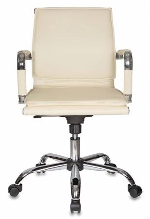 Кресла руководителя - Кресло руководителя Бюрократ Ch-993-Low слоновая кость эко.кожа низк.спин. крестовина металл хром