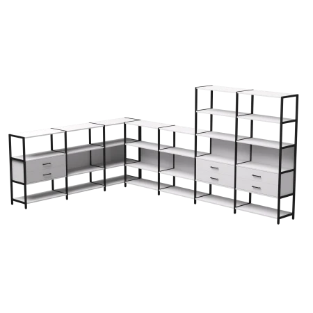 Купить Набор стеллажных систем №19 Everprof EVO (ЭВО) 2440x3630x1840 Белый/Черный по низкой цене