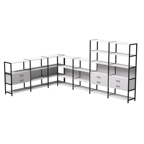 Купить Набор стеллажных систем №19 Everprof EVO (ЭВО) 2440x3630x1840 Белый/Черный по низкой цене