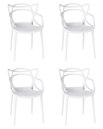 Набор 4 шт Стул обеденный DOBRIN MASTERS, белый (W-02)