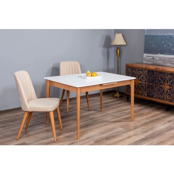 Купить Стол Splash раскладной с автоматическим подъемом вставки 125-155x85x75см, Белый, орех миланский, орех миланский по низкой цене