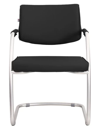 Офисный стул Delta (Дельта) сильвер (Искусственная кожа Черный)