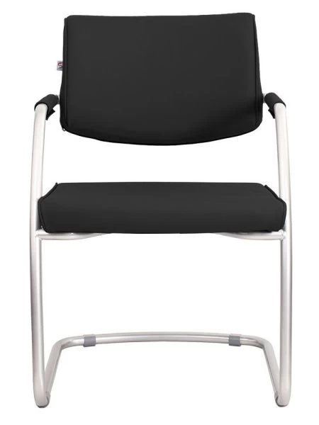 Офисный стул Delta (Дельта) сильвер (Искусственная кожа Черный)