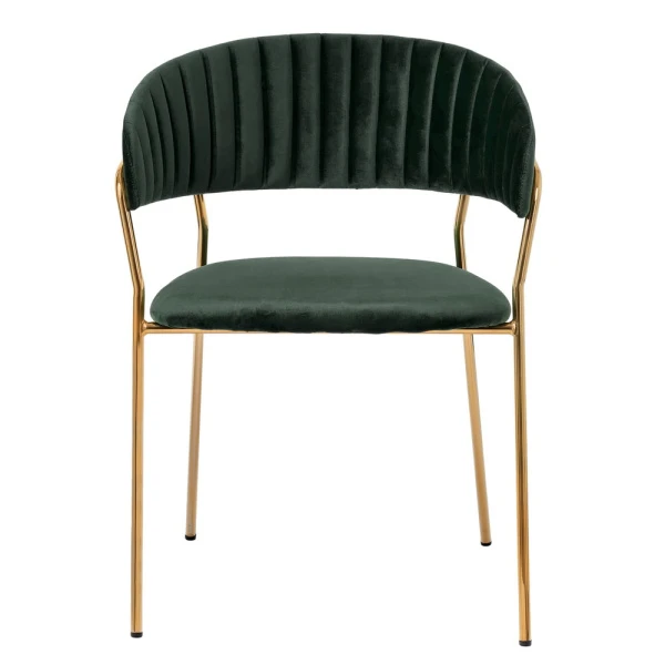 Купить Комплект из 2-х стульев Turin зеленый, золотые ножки по низкой цене