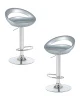 Набор 2 шт Стул барный DOBRIN DISCO, серебряный