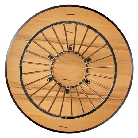 Купить Стол Liverpool диам.110см, шпон орех лучевой набор, с хромированными ножками по низкой цене