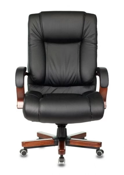 Кресло руководителя Бюрократ T-9925WALNUT черный кожа крестовина металл/дерево | Купить в КупиКресла.ру