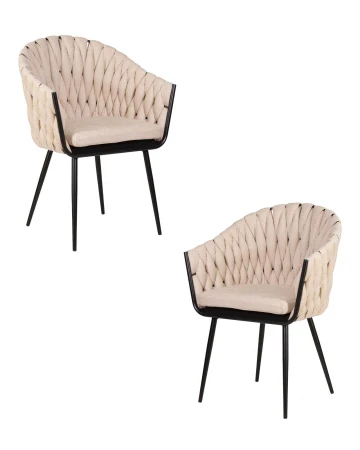 Набор 2 шт Стул обеденный DOBRIN MATILDA, бежевая ткань (LAR 275-1)