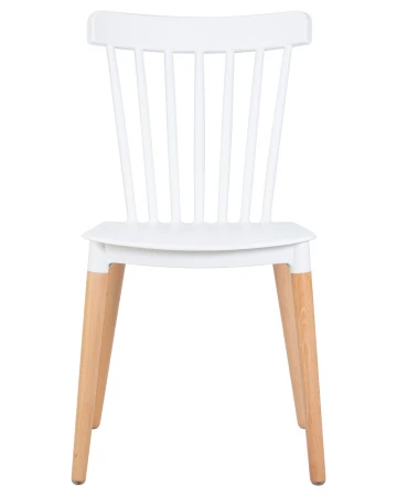 Купить Стул обеденный DOBRIN THEO, ножки светлый бук, цвет белый (W-02) в интернет-магазине КупиКресла.ру