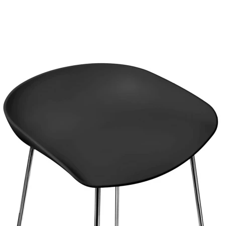 Купить Стул полубарный Neo чёрный с хромированными ножками по выгодной цене для кафе, ресторанов и кухни