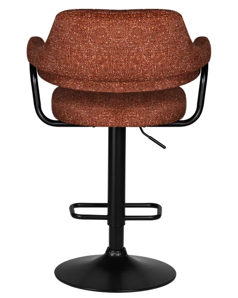 Стул барный DOBRIN CHARLY BLACK, терракотовый твид (LEO56) для кафе, ресторанов и кухни