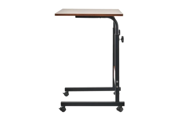 Купить Стол многофункциональный на колесах, 60x40 см, «РОЛЛ», 2 ножки, регул.высота, мдф, металл, тёмн. дерево, черный по низкой цене