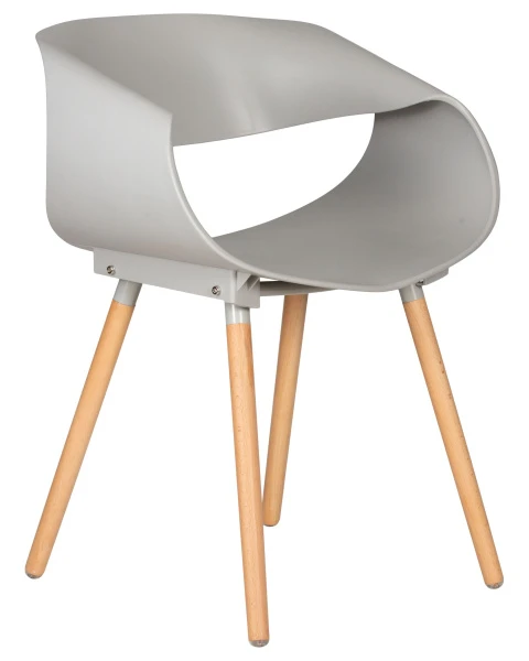 Купить Стул обеденный DOBRIN ALIEN, ножки светлый бук, цвет светло-серый (GR-01) по низкой цене