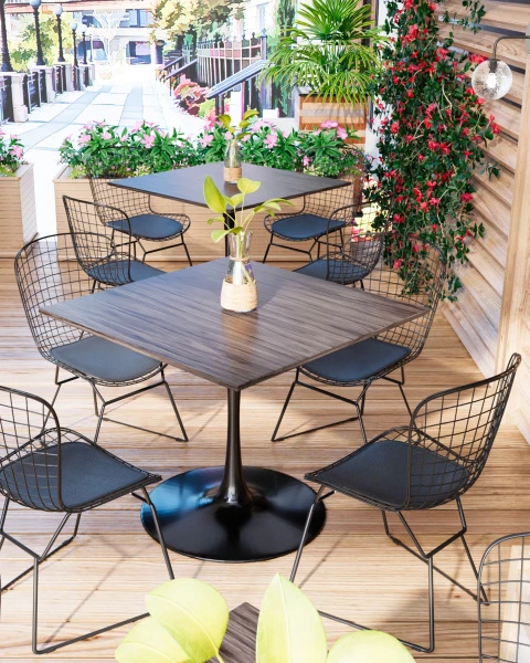 Купить Стул обеденный Bertoia черный с черной подушкой по низкой цене