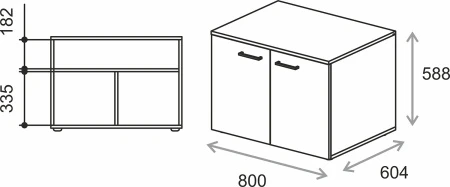 Купить Тумба для оргтехники Everprof EVO (ЭВО) 800х604x588 Белый/Дуб Пасадена по низкой цене