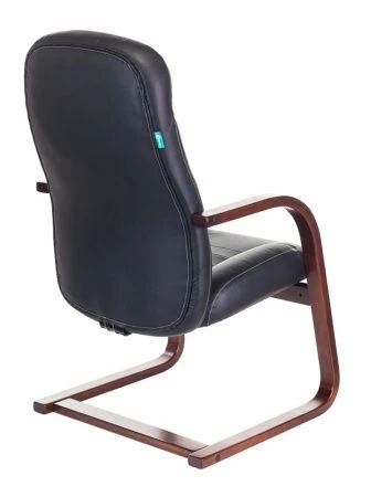 Конференц кресла - Кресло Бюрократ T-9923WALNUT-AV черный кожа полозья дерево